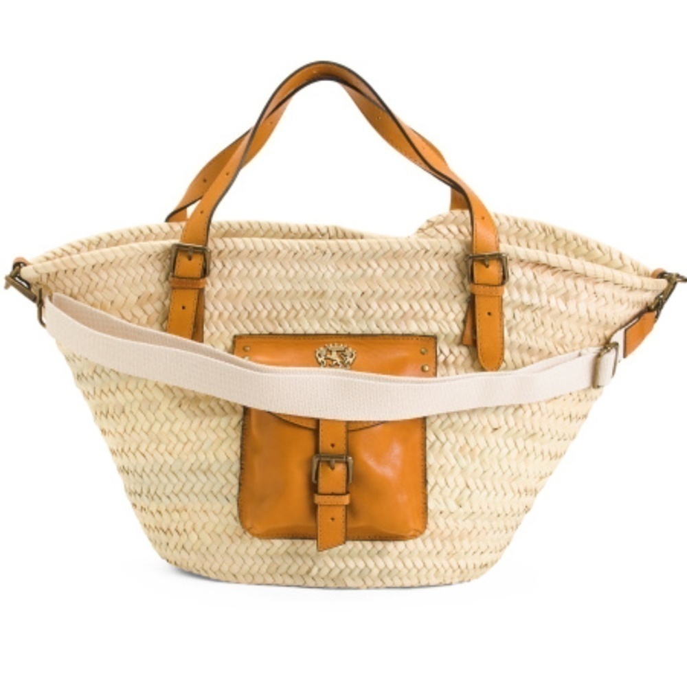 NWT PRATESI Made In Italy Straw And Leather Tote With Detachable Strap new W… - Picture 2 of 6